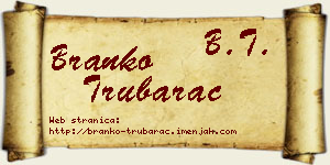 Branko Trubarac vizit kartica